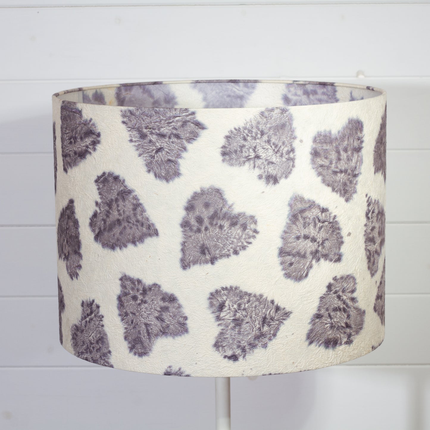 Drum Lamp Shade - B130 ~ Soft Hearts Lavender, 40cm(d) x 30cm(h)