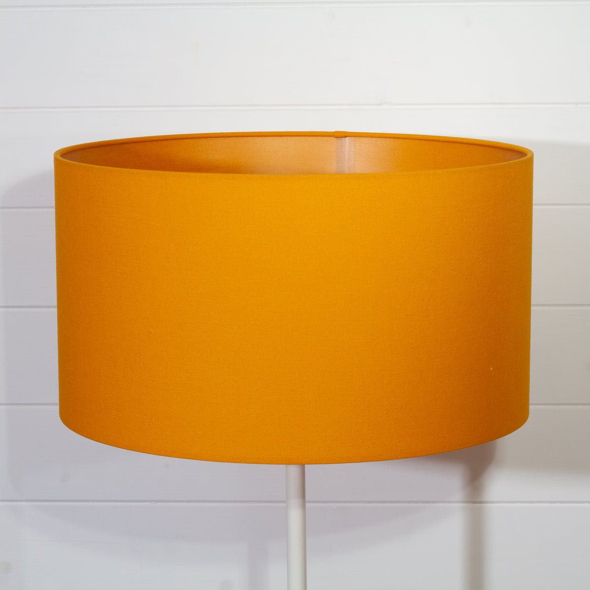 Drum Lamp Shade - F180 ~ Yellow Ochre Linen Fabric, 45cm(d) x 25cm(h)