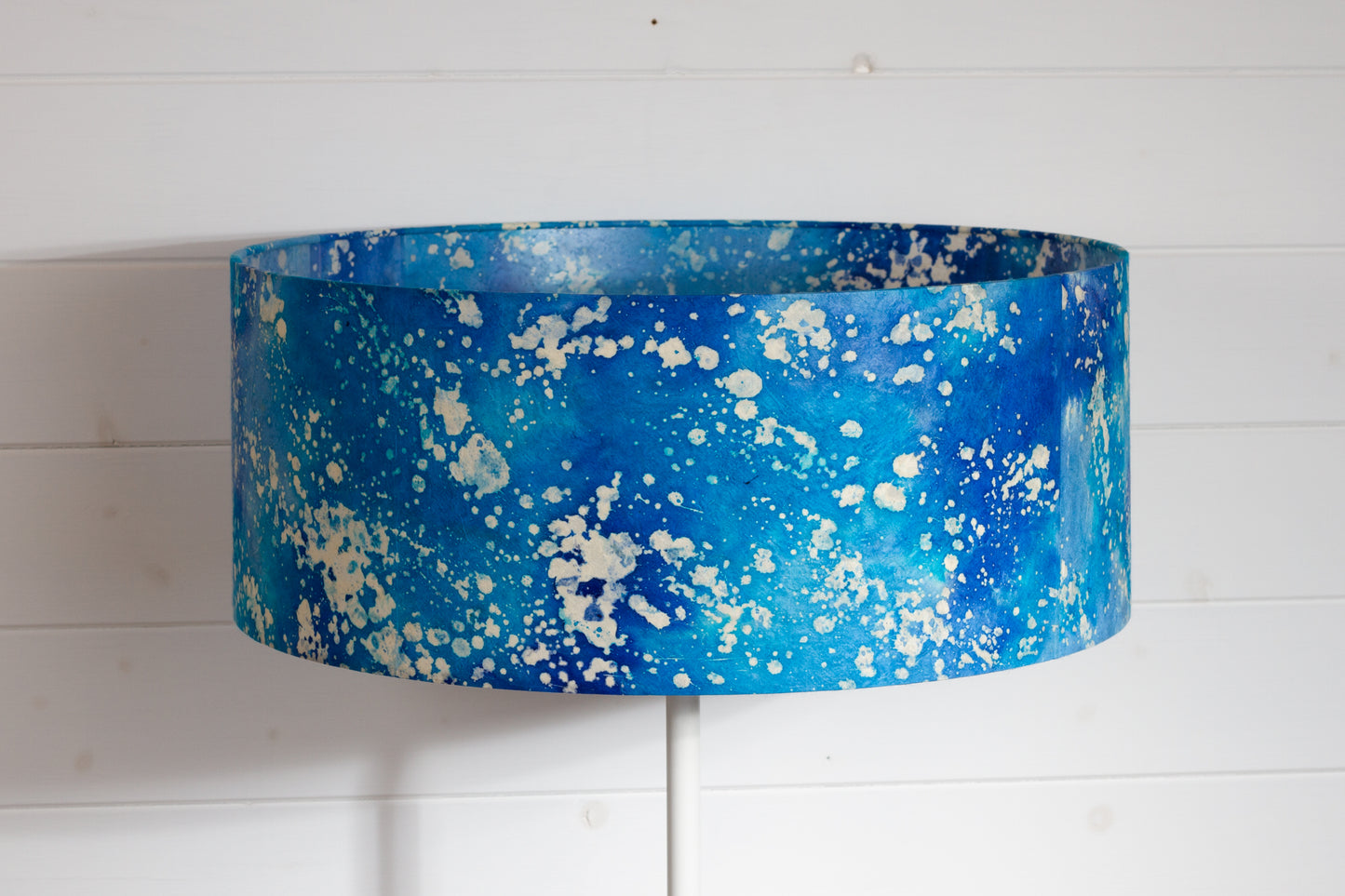 Drum Lamp Shade - B113 ~ Batik Ocean Blues, 50cm(d) x 20cm(h)