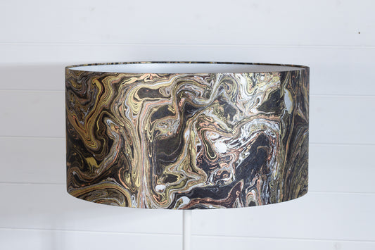 Drum Lamp Shade - B132 ~ Metallic Marble, 50cm(d) x 25cm(h)