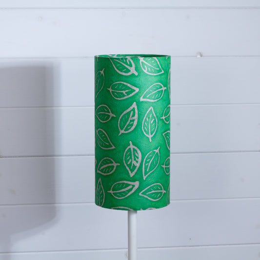 Drum Lamp Shade - B126 ~ Batik Leaf Bright Green, 15cm(diameter) x 30cm(h)