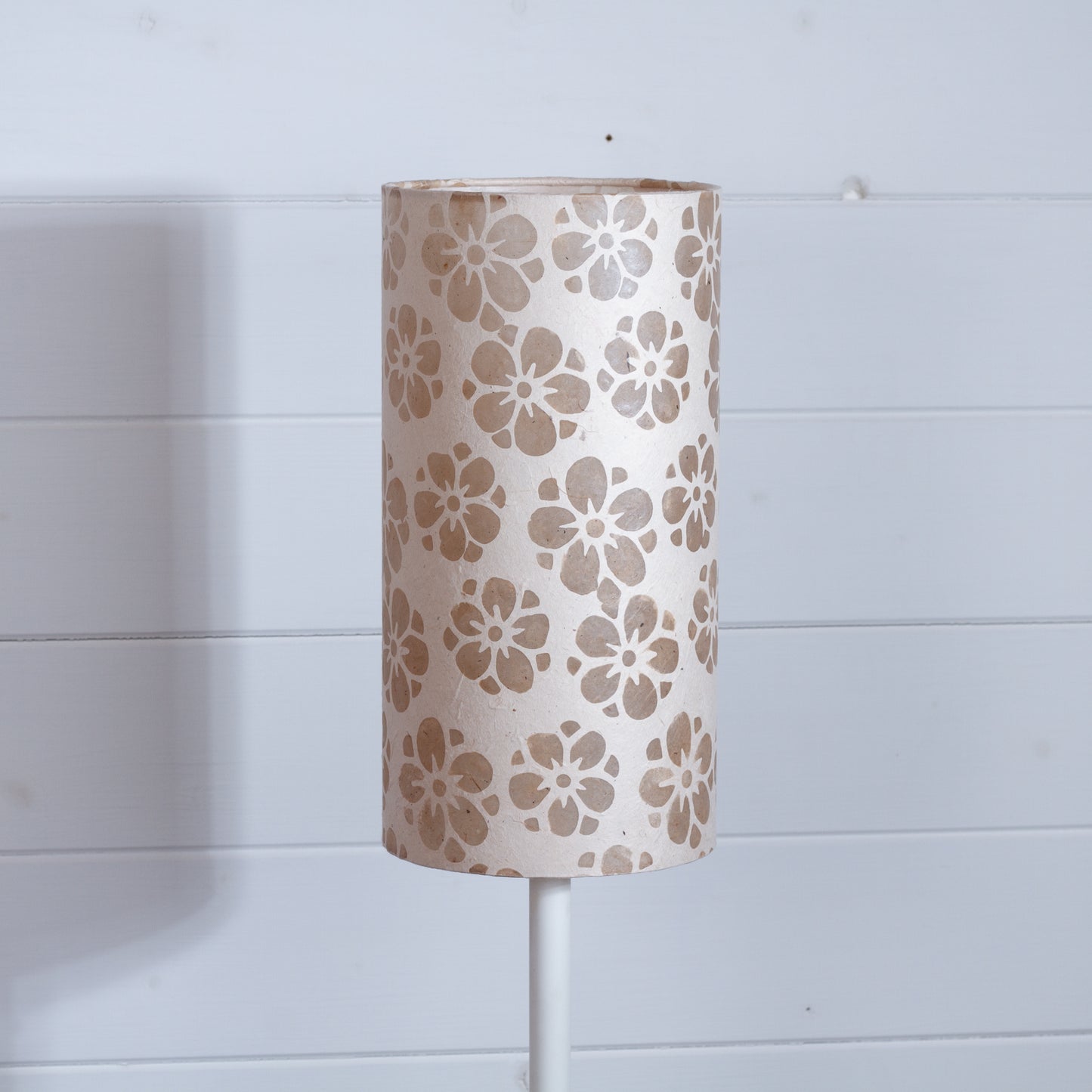Drum Lamp Shade - P75 ~ Batik Star Flower Natural, 15cm(diameter)
