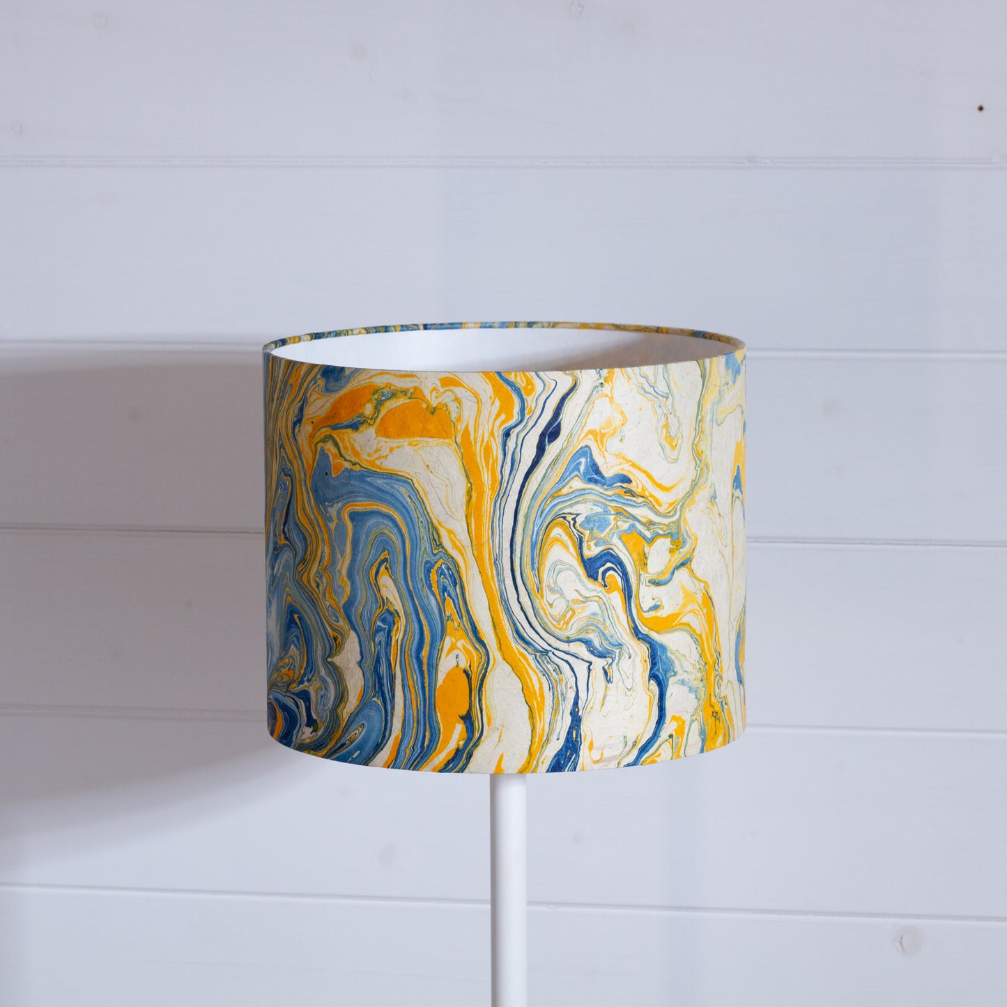 Drum Lamp Shade - B139 ~ Coastline Marble, 25cm x 20cm