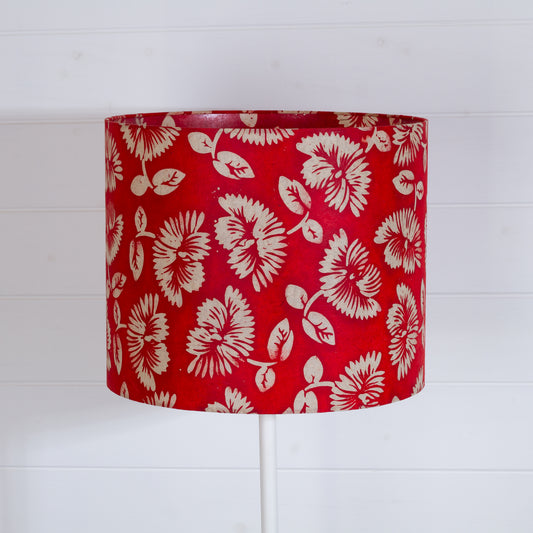 Drum Lamp Shades ~ 40cm(d) x 20cm(h) ~ B118 Batik Peony Red