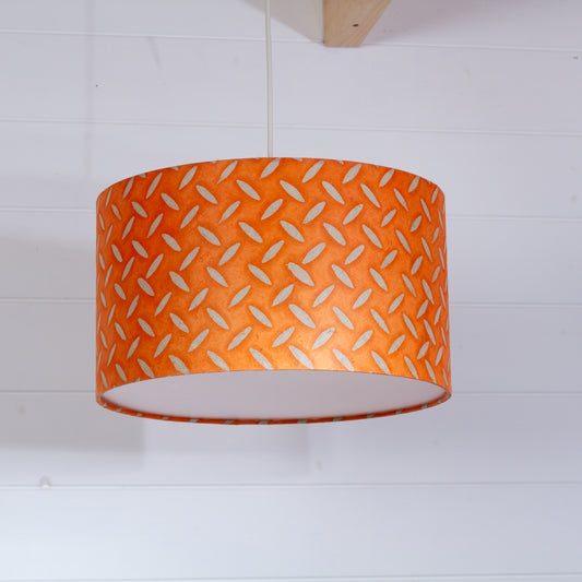 Drum Lamp Shade - P91 - Batik Tread Plate Orange, 35cm(d) x 20cm(h)