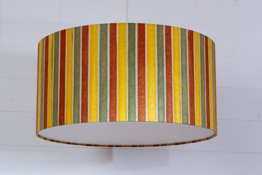 Drum Lamp Shade - P06 - Batik Stripes Autumn, 50cm(d) x 25cm(h)
