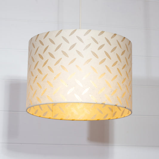 Drum Lamp Shade - P10 - Batik Tread Plate Natural, 30cm(d) x 20cm(h)