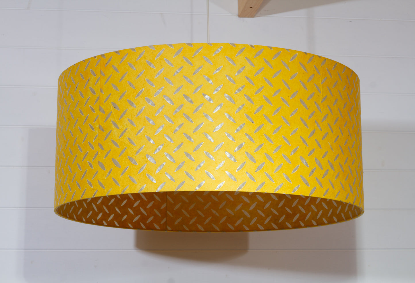 Drum Lamp Shade - P89 ~ Batik Tread Plate Yellow, 70cm(d) x 30cm(h)