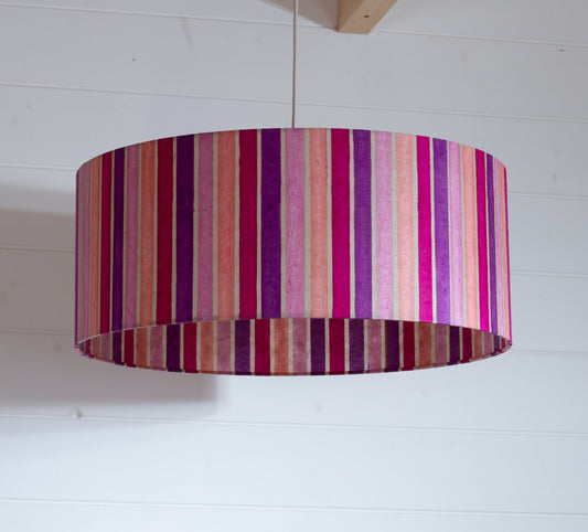Drum Lamp Shade - P04 - Batik Stripes Pink, 50cm(d) x 20cm(h)