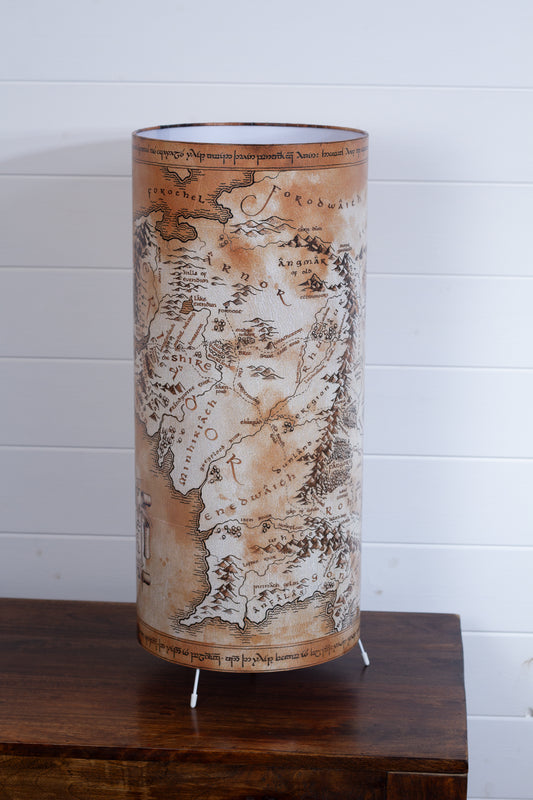 Large Free-Standing Table Lamp - Lord of the Rings/Middle Earth Map 25cm(d) x 60cm(h)