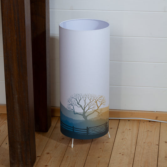 Free-Standing Table Lamp Large - Landscape Gate Blue/Orange