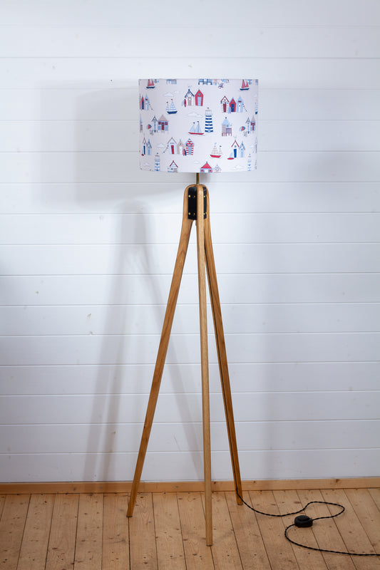 Oak Tripod Floor Lamp - F130 ~ Beach Huts