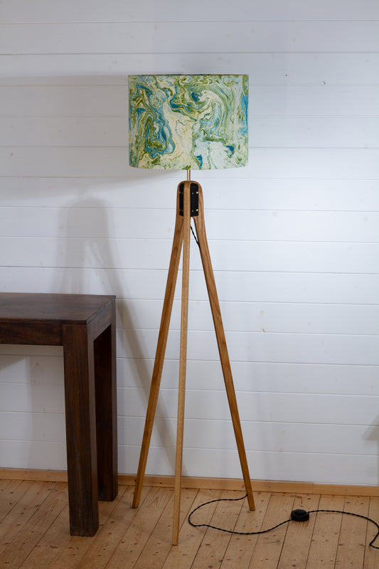 Oak Tripod Floor Lamp - B133 ~ Atlas Marble