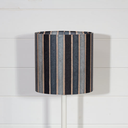 Oval Lamp Shade - P08 - Batik Stripes Grey, 20cm(w) x 20cm(h) x 13cm(d)