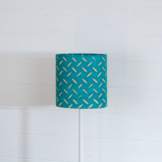 Oval Lamp Shade - P15 - Batik Tread Plate Mint Green, 20cm(w) x 20cm(h) x 13cm(d)
