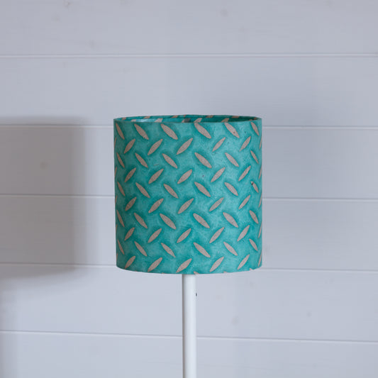 Oval Lamp Shade - P93 ~ Batik Tread Plate Sea Foam, 20cm(w) x 20cm(h) x 13cm(d)