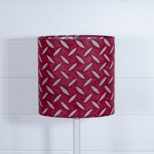 Oval Lamp Shade - P14 - Batik Tread Plate Cranberry, 20cm(w) x 20cm(h) x 13cm(d)