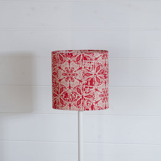 Oval Lamp Shade - B137 ~ Butterfly Kaleidoscope Red, 20cm(w) x 20cm(h) x 13cm(d)