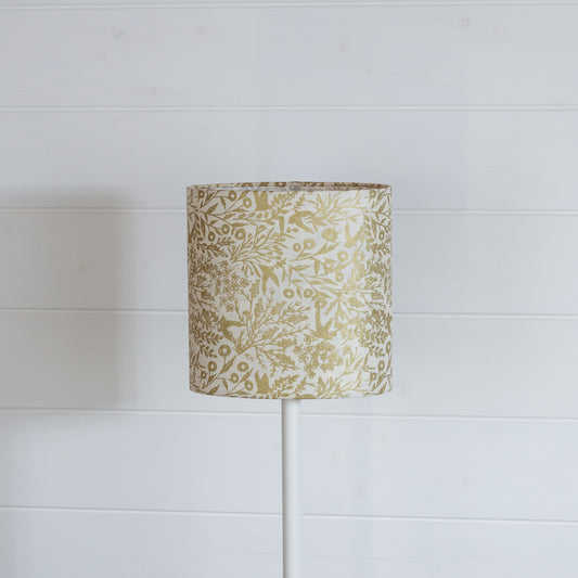 Oval Lamp Shade - B135 ~ Gold Birds, 20cm(w) x 20cm(h) x 13cm(d)