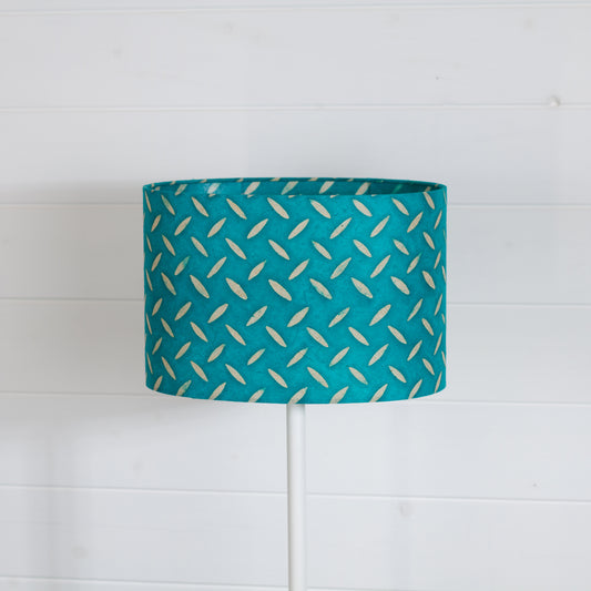 Oval Lamp Shade - P15 - Batik Tread Plate Mint Green, 30cm(w) x 20cm(h) x 22cm(d)