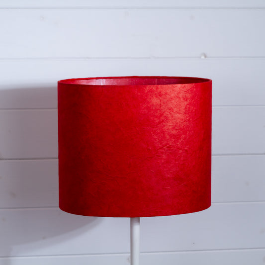 Oval Lamp Shade - P60 - Red Lokta, 30cm(w) x 25cm(h) x 22cm(d)