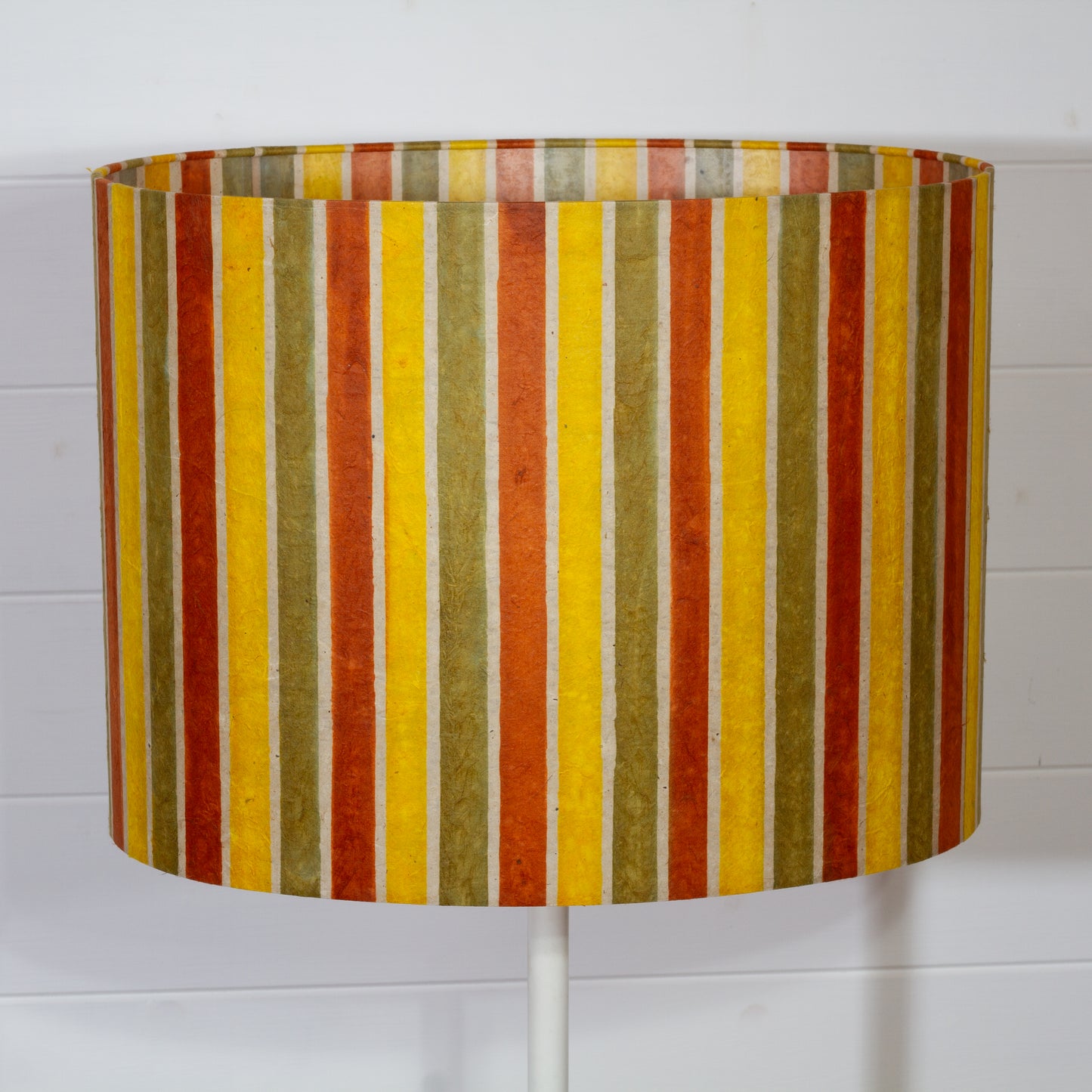 Oval Lamp Shade - P06 - Batik Stripes Autumn, 40cm(w) x 30cm(h) x 30cm(d)