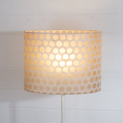 Oval Lamp Shade - P85 ~ Batik Dots on Natural, 40cm(w) x 30cm(h) x 30cm(d)