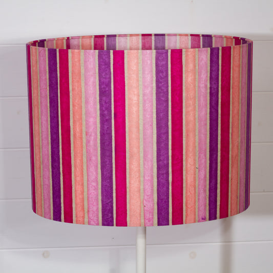 Oval Lamp Shade - P04 - Batik Stripes Pink, 40cm(w) x 30cm(h) x 30cm(d)