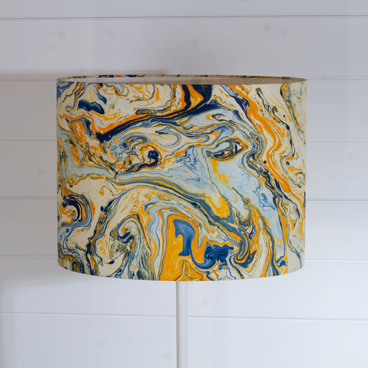 Oval Lamp Shade - B139 ~ Coastline Marble, 40cm(w) x 30cm(h) x 30cm(d)