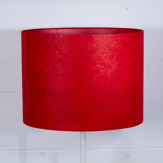 Oval Lamp Shade - P60 - Red Lokta, 40cm(w) x 30cm(h) x 30cm(d)