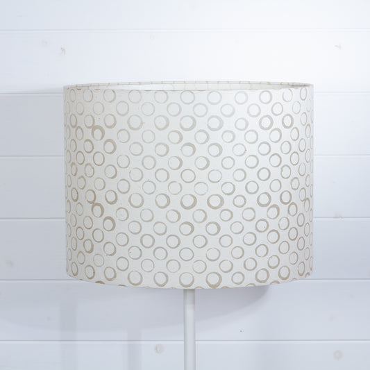 Oval Lamp Shade - P74 - Batik Natural Circles, 40cm(w) x 30cm(h) x 30cm(d)