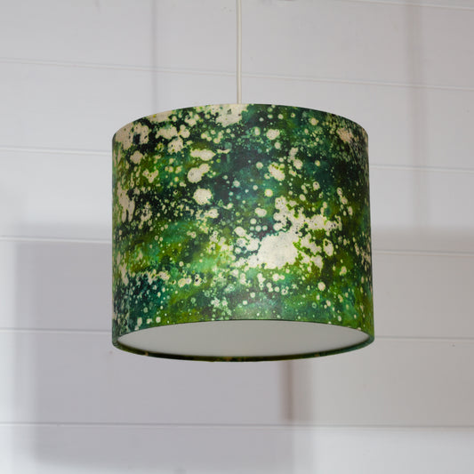 Drum Lamp Shade - B114 ~ Batik Canopy Greens, 25cm x 20cm