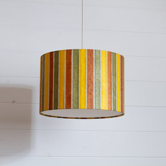Drum Lamp Shade - P06 - Batik Stripes Autumn, 30cm(d) x 20cm(h)