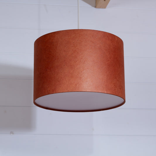 Drum Lamp Shade - P63 - Terracotta Lokta, 30cm(d) x 20cm(h)