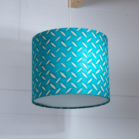 Drum Lamp Shade - P15 - Batik Tread Plate Mint Green, 30cm(d) x 25cm(h)