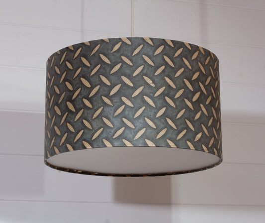 Drum Lamp Shade - P88 ~ Batik Tread Plate Grey, 35cm(d) x 20cm(h)