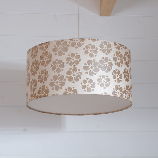 Drum Lamp Shade - P75 - Batik Star Flower Natural, 40cm(d) x 20cm(h)