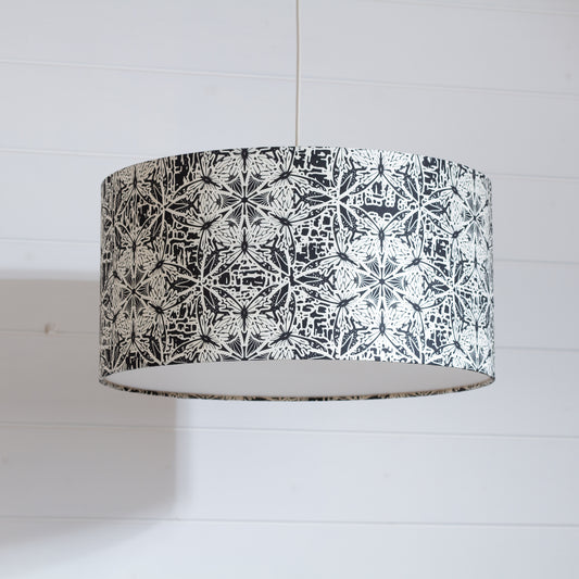 Drum Lamp Shade - B136 ~ Butterfly Kaleidoscope Black, 40cm(d) x 20cm(h)