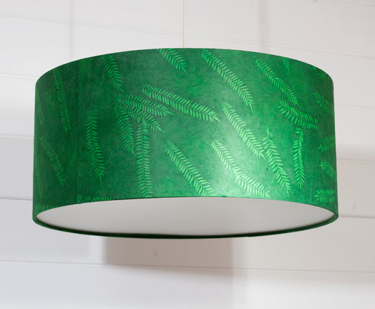 Drum Lamp Shade - P27 Green Fern, 45cm(d) x 20cm(h)
