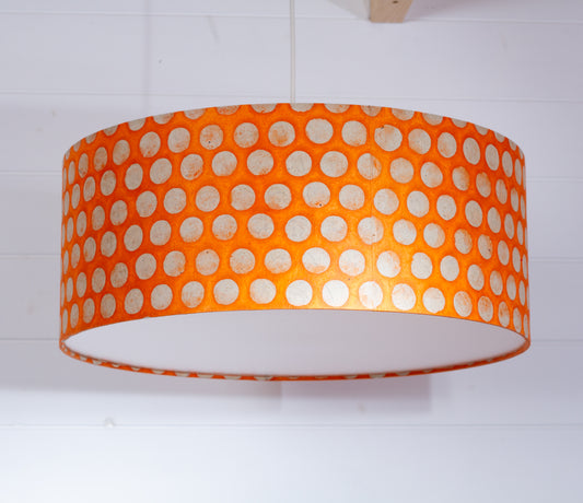 Drum Lamp Shade - B110 ~ Batik Dots on Orange, 50cm(d) x 20cm(h)