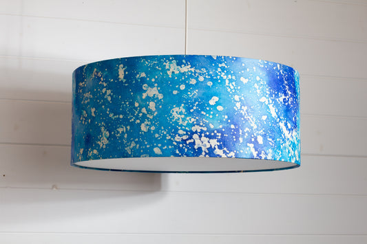 Drum Lamp Shade - B113 ~ Batik Ocean Blues, 50cm(d) x 20cm(h)