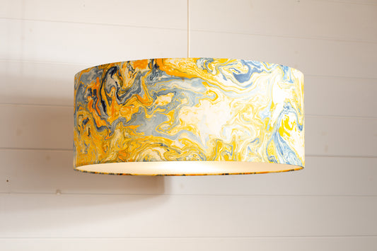 Drum Lamp Shade - B139 ~ Coastline Marble, 50cm(d) x 20cm(h)