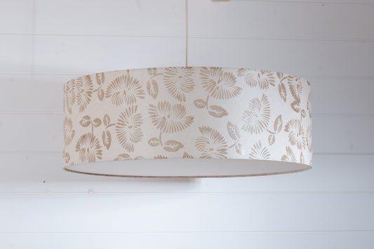 Drum Lamp Shade - P09 - Batik Peony on Natural, 60cm(d) x 20cm(h)