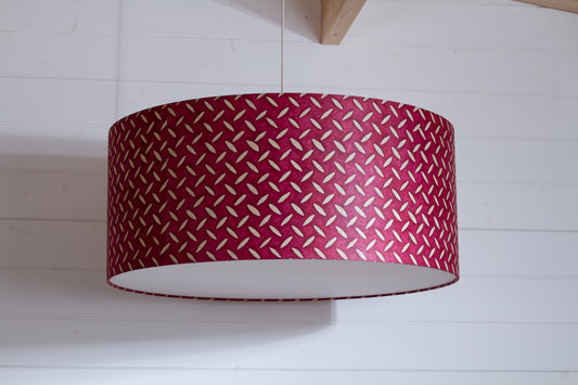Drum Lamp Shade - P14 - Batik Tread Plate Cranberry, 70cm(d) x 30cm(h)