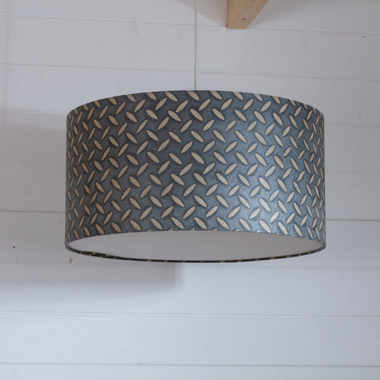Drum Lamp Shade - P88 ~ Batik Tread Plate Grey, 50cm(d) x 25cm(h)