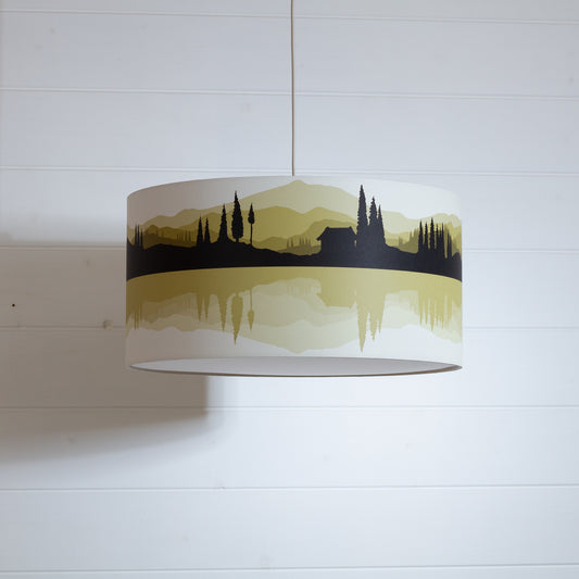 Landscape Reflection Print Drum Lamp Shade 40cm(d) x 20cm(h) - 7 Colour Options