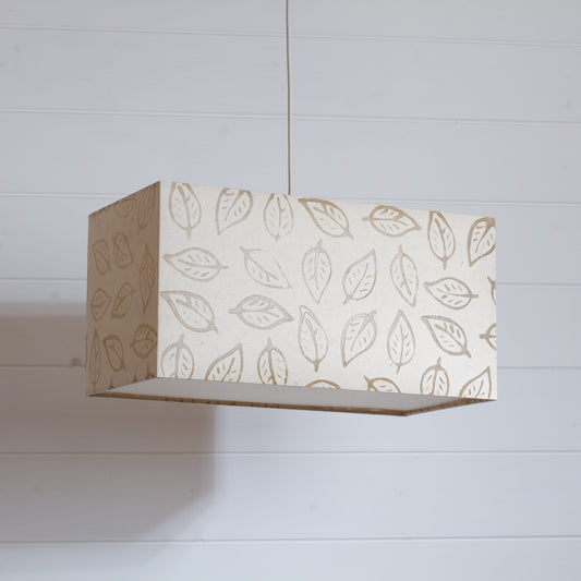 Rectangle Lamp Shade - P28 - Batik Leaf on Natural, 40cm(w) x 20cm(h) x 20cm(d)