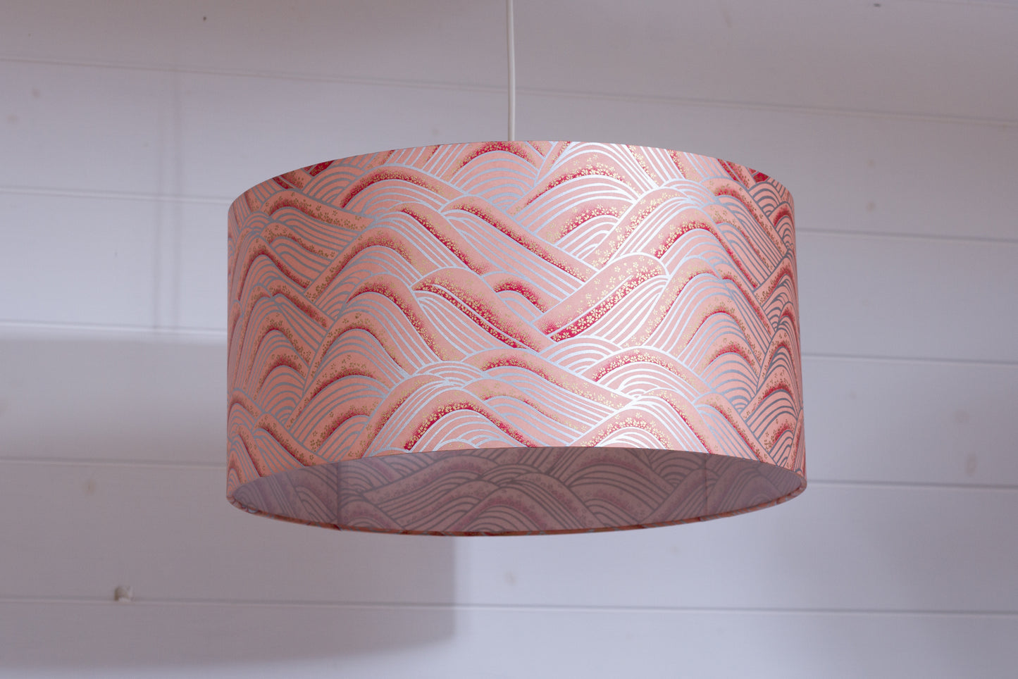 Drum Lamp Shade - W09 ~ Peach Hills, 40cm(d) x 20cm(h)