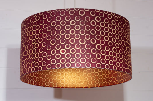 Drum Lamp Shade - P73 - Batik Cranberry Circles, 50cm(d) x 25cm(h)