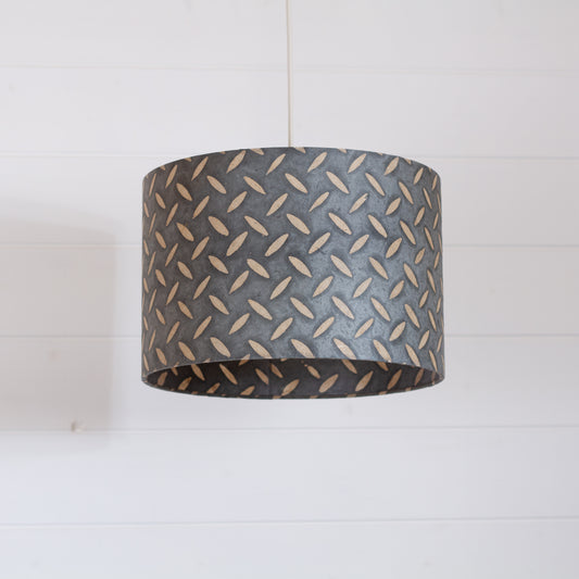 Drum Lamp Shade - P88 ~ Batik Tread Plate Grey, 30cm(d) x 20cm(h)